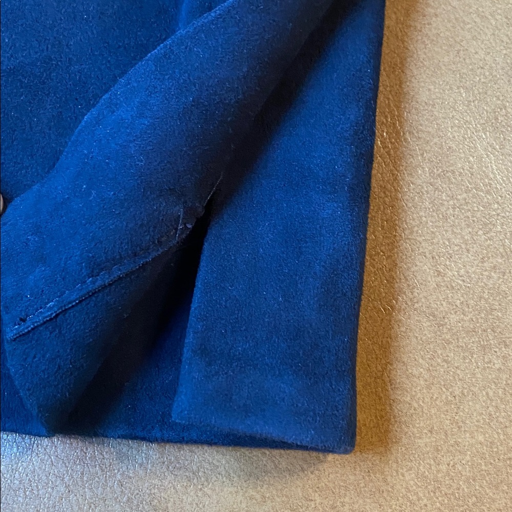 Vince 100% Suede Split Hem Crop Cigarette Pants Navy Holly Go Lightly NWOT - Picture 10 of 10